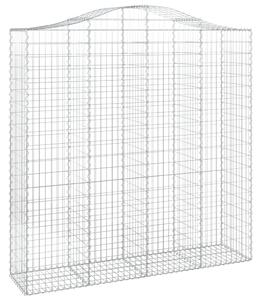 Klenuté gabionové koše 2 ks 200x50x200/220cm pozinkované železo