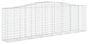 Klenuté gabionové koše 4 ks 400x50x120/140cm pozinkované železo