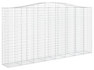 Klenuté gabionové koše 2 ks 400x50x200/220cm pozinkované železo