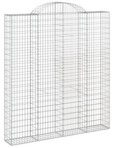 Klenuté gabionové koše 2 ks 200x30x220/240cm pozinkované železo