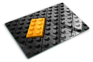 Krájecí prkénko skleněné LEGO kostky na černém pozadí ddk-nr-wm-00007802