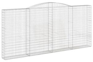 Klenuté gabionové koše 2 ks 400x30x180/200cm pozinkované železo