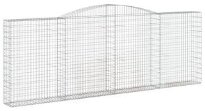 Klenuté gabionové koše 4 ks 400x30x140/160cm pozinkované železo