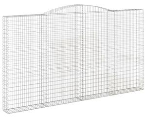 Klenuté gabionové koše 3 ks 400x30x220/240cm pozinkované železo