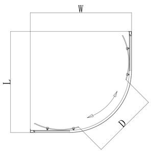 BPS-koupelny Čtvrtkruhový sprchový kout KZ94C 100x100 cm chrom/transparent + vanička SXL01A černá