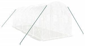 Skleník s ocelovým rámem bílý 12 m² 6 x 2 x 2 m