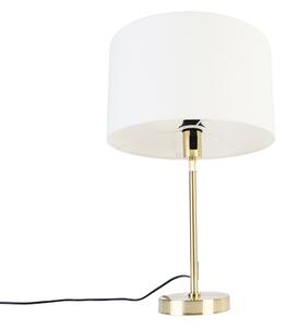 Stolní lampa zlatá nastavitelná se stínidlem bílá 35 cm - Parte