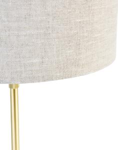 Stolní lampa zlatá nastavitelná se stínidlem světle šedá 35 cm - Parte