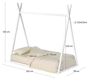 Bílá domečková dětská postel z bukového dřeva 70x140 cm Maralis – Kave Home