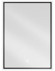 Mexen Erma podsvícené koupelnové zrcadlo 50 x 70 cm, LED 6000K, ventilátor, Černá rama - 9814-050-070-611-70