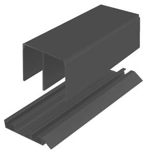 Skříň 2D Loft 1200x2400x600, DTD + zrcadlo, Lines BL, Dub kraft šedý