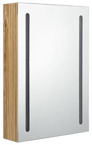 LED koupelnová skříňka se zrcadlem dub 50 x 13 x 70 cm