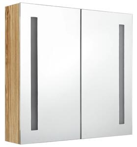 LED koupelnová skříňka se zrcadlem dub 62 x 14 x 60 cm