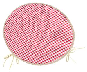 Bellatex Sedák BERTA kulatý hladký průměr 40 cm Kostička Červená