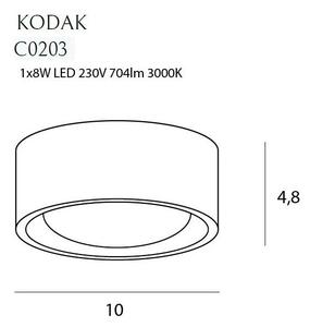 Maxlight C0203 Stropní svítidlo KODAK 8W LED IP44 černé
