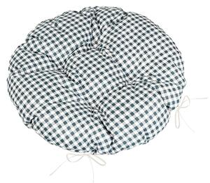 Bellatex Sedák BERTA kulatý prošívaný průměr 40 cm Kostička šedá