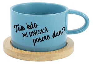 TAK KDO MI DNESKA POSERE DEN? - modrý hrníček makronka 200 ml