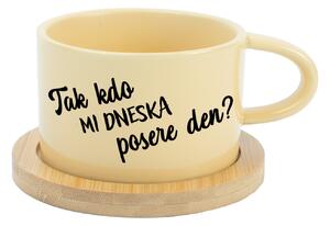 TAK KDO MI DNESKA POSERE DEN? - žlutý hrníček makronka 200 ml