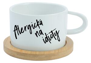 ALERGICKÁ NA IDIOTY - bílý hrníček makronka 200 ml