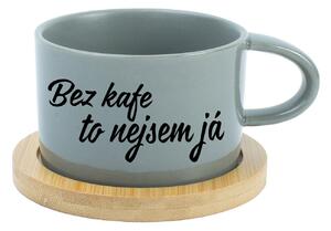 BEZ KAFE TO NEJSEM JÁ - šedý hrníček makronka 200 ml