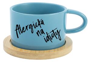 ALERGICKÁ NA IDIOTY - modrý hrníček makronka 200 ml