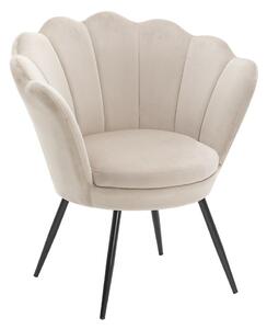 LuxuryForm DESIGN Křeslo FREY VELUR s černými nohami - latte