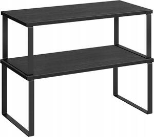 Kovová police Songmics černá, 2-patrová, 39,7 x 19,5 cm, loft styl