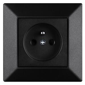 Elhard Zásuvka Royal Premium s rámečkem, černá - kompletní YP6100B