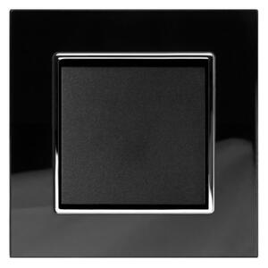 Elhard Vypínač Royal Glass Elegant č.1 se skleněným rámečkem, černý - kompletní YE5301B