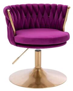 LuxuryForm DESIGN Židle LYON VELUR na zlatém talíři - fuchsie