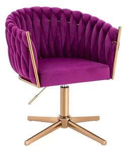 LuxuryForm DESIGN Židle NORDEN VELUR na zlatém kříži - fuchsie