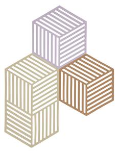 Zone Denmark Sada silikonových podložek pod horké Hexagon (3 ks) Lupine/Warm Sand/Light Terracotta
