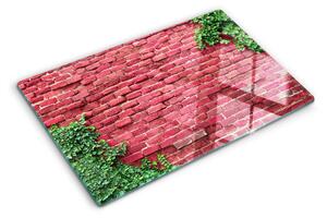 Skleněná krájecí deska Cihlová zeď s vegetací ddk-nr-wm-00007910