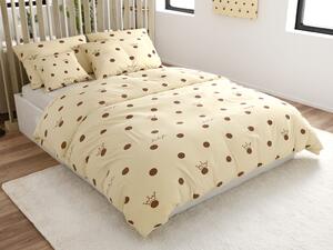 Bavlněné povlečení CROWN LOVE FOR béžové Rozměr povlečení: 70 x 90 cm | 140 x 200 cm