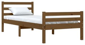 Rám postele medově hnědý masivní dřevo 75x190cm malé jednolůžko