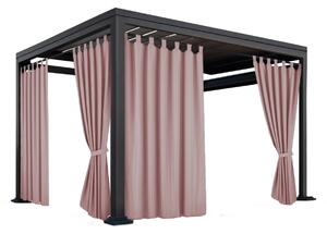 Venkovní zahradní závěs s poutky PORTO pudrová růžová 155 cm x různé výšky (cena za 1 kus) MyBestHome Rozměr: 155x200 cm