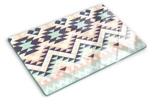 Skleněná krájecí deska Geometrický motiv v pastelových barvách ddk-nr-wm-00007927