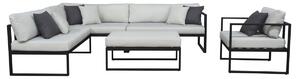 Sensum Skepparholmen Set lounge nábytku - hliník, 5 ks, hliník, černá, šedá