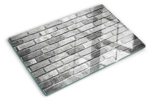 Krájecí prkénko skleněné Cihlová zeď v odstínech šedé ddk-nr-wm-00007938