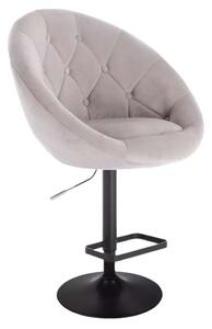 LuxuryForm DESIGN Barová židle VERA VELUR na černém talíři - světle šedá