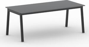 Kancelářský pracovní stůl PRIMO BASIC, černá podnož, 2000 x 900 mm, grafitová