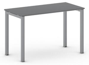 Stůl PRIMO SQUARE se šedostříbrnou podnoží 1200 x 600 x 750 mm, grafit