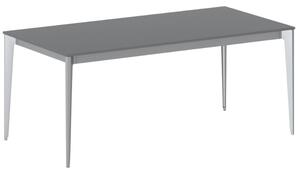 Jednací kancelářský stůl PRIMO ACTION, 180x90 cm, šedostříbrná podnož, grafit