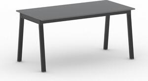 Kancelářský pracovní stůl PRIMO BASIC, černá podnož, 1600 x 800 mm, grafitová