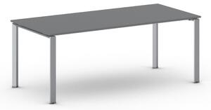 Jednací stůl PRIMO INFINITY se šedostříbrnou podnoží 2000 x 900 x 750 mm, grafit