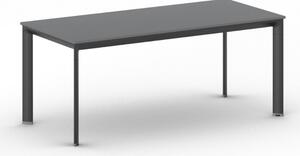 Jednací kancelářský stůl PRIMO INVITATION, 180x80 cm, černá podnož, grafit