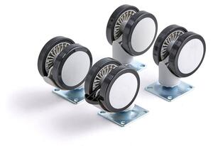 AJ Produkty Sada koleček ke skříním QBUS, výška 100 mm, šedé
