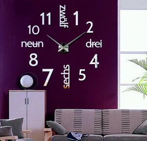 Stylesa Moderní hodiny na zeď DIY DRIWAL 3D S039 i modré: Černá Ral 9005 80 cm 3640-29680 12S039 HEU-