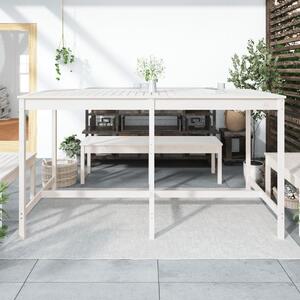 Zahradní stůl bílý 203,5 x 90 x 110 cm masivní borové dřevo