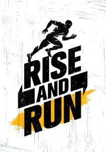 Ilustrace Rise And Run. Marathon Sport Event, subtropica, (26.7 x 40 cm)